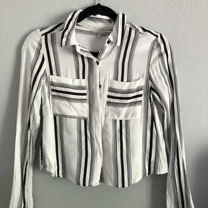 Cropped Black & White Top